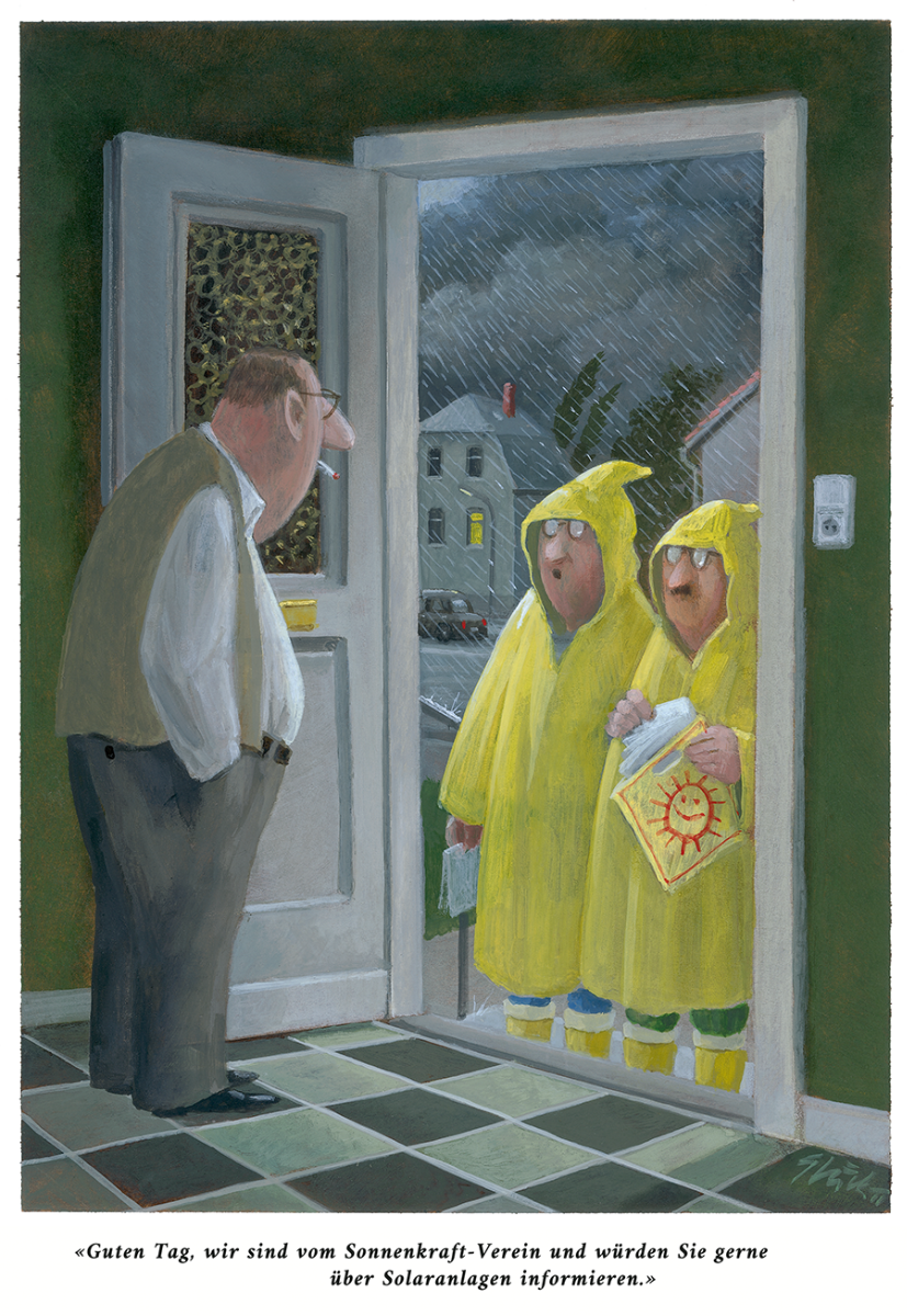 Karikatur Glück